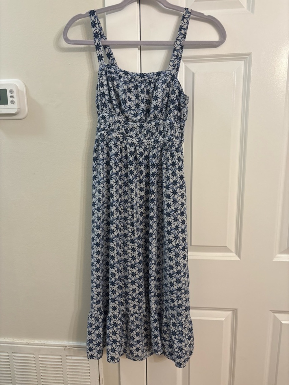 Aeropostale Blue and White Floral Maxi Dress